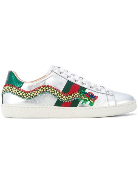 gucci dragon aces|ace embroidered silver dragon.